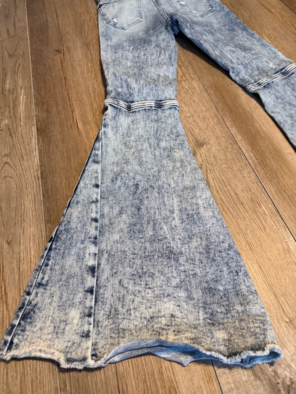 Flying Monkey High Rise Super Flare Women's Acid Wash Jeans - Picture 8 of 9
